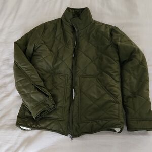 Thread & Supply Olive Quilted Puffer Jacket